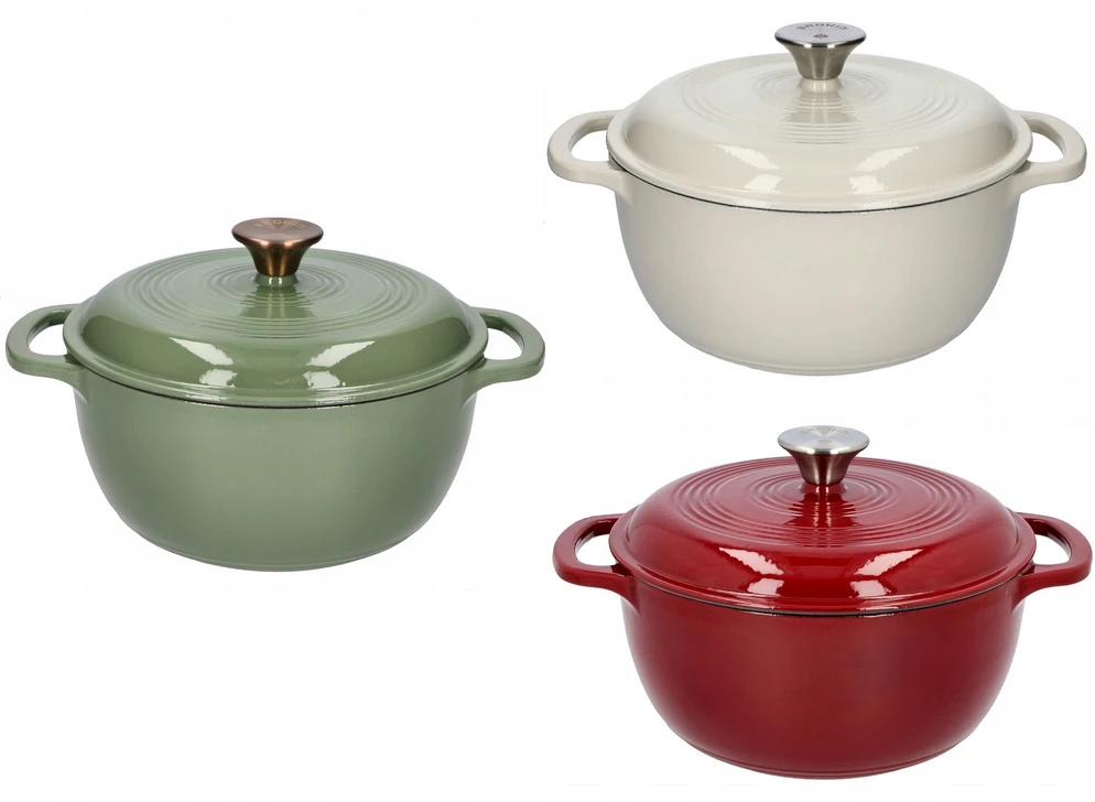 Browin 4 L emaliuotas ketaus puodas BURGUNDY katilas 24 cm indukcinė dujinė orkaitė