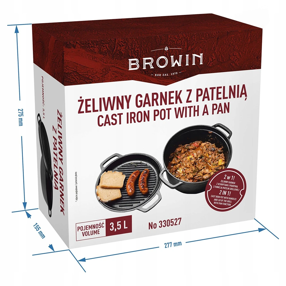 Browin KETUS PUODAS SU GRILINĖS KATULIU 3,5 L
