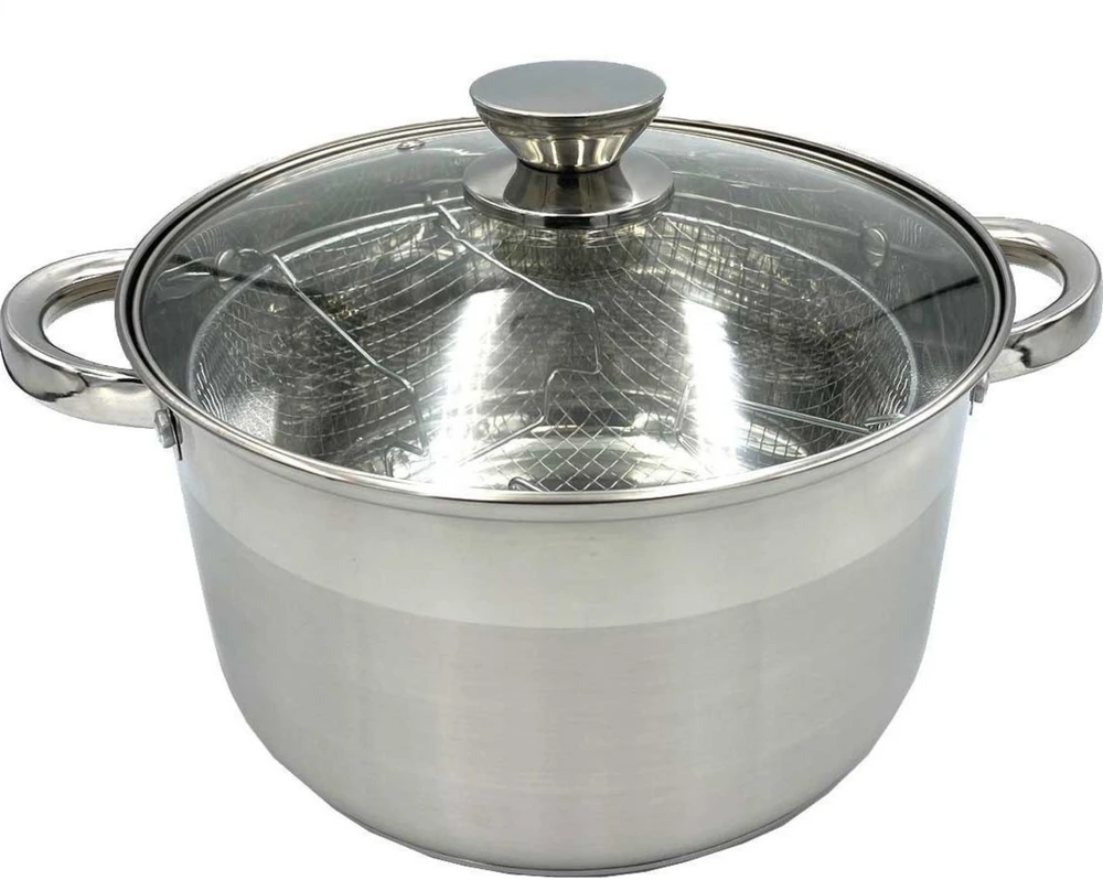 Brubeste KIETAS PUODAS GILIAMS KEPTI, DUJŲ INDUKTAVIMAS, SU DUJŲ PIRTE, 22cm, 4,5L