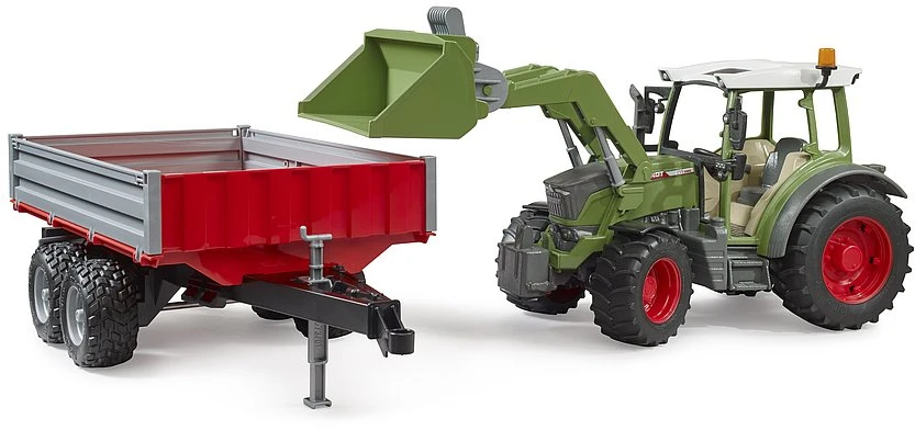BRUDER 1:16 Fendt Vario 211 traktorius su priekiniu krautuvu ir paverčiama priekaba, 02182