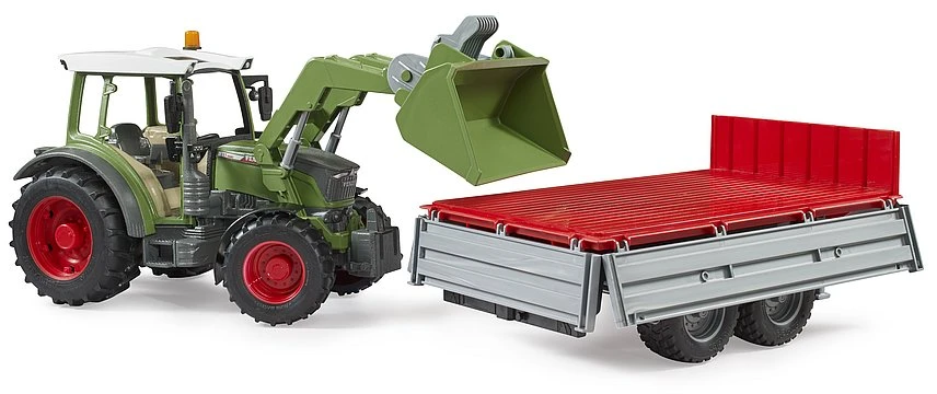 BRUDER 1:16 Fendt Vario 211 traktorius su priekiniu krautuvu ir paverčiama priekaba, 02182
