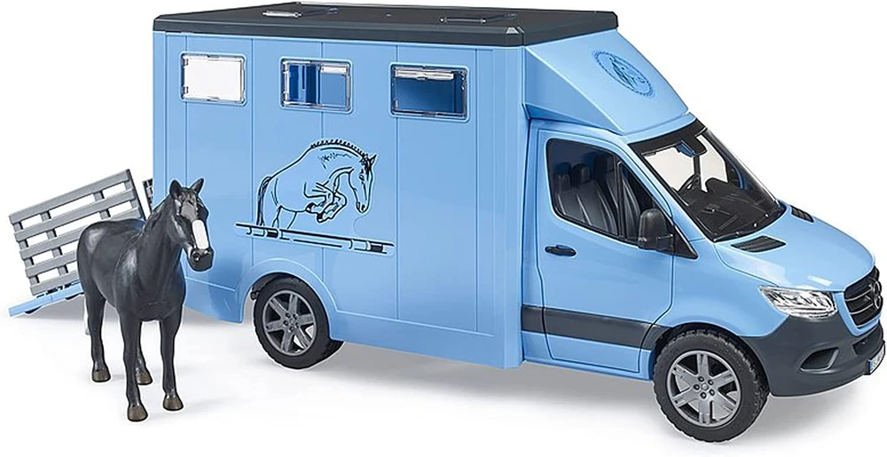 BRUDER MB Sprinter gyvūnų vežėjas su arkliu, 02674