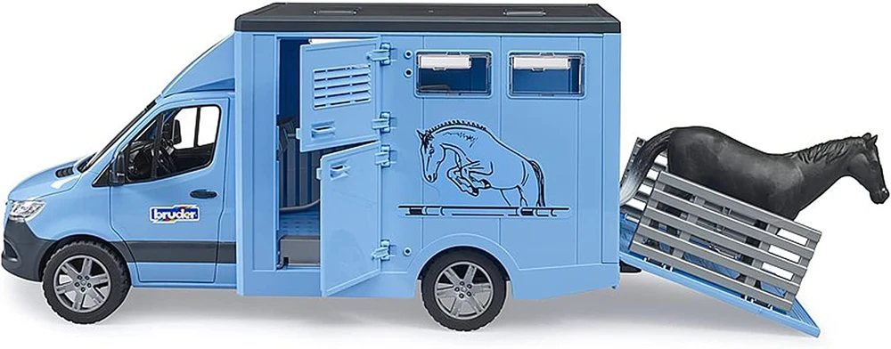 BRUDER MB Sprinter gyvūnų vežėjas su arkliu, 02674