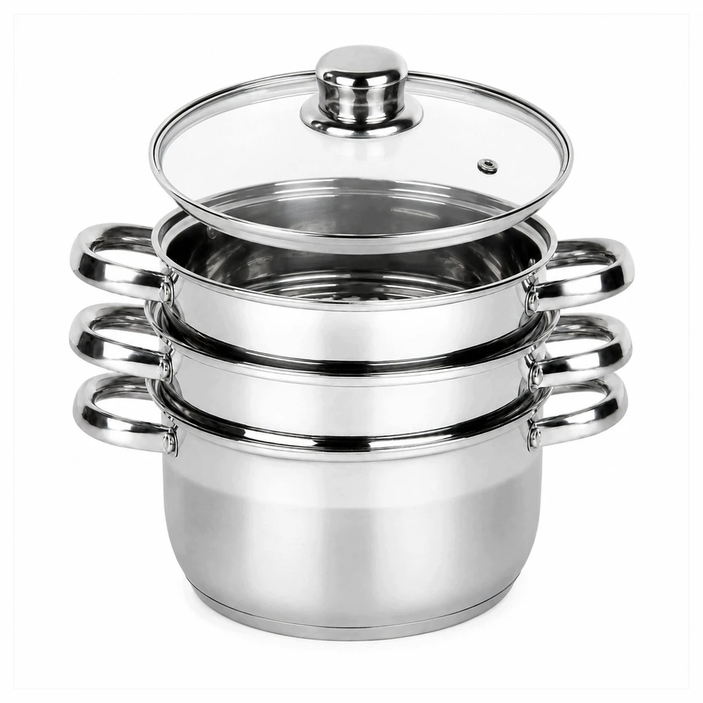 Brunbest Puodas DO GOTOWANIA NA PARZE Garų puodas Puodas INDUKCJA GAZ GARNKI Ø 18 cm 3 L