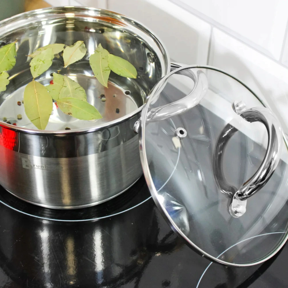 Brunbeste DIDELIS nerūdijančiojo plieno PUODAS 26 cm 8,2 L DUJŲ INDUKCINIS PUODAS SU KIAULIU