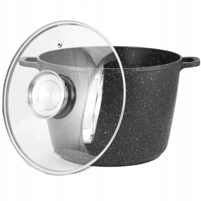 Brunbeste DUŻY Puodas MARMUROWY GŁĘBOKI Z POKRYWKĄ DO ROSOŁU Aukštas XXL 32cm / 14L
