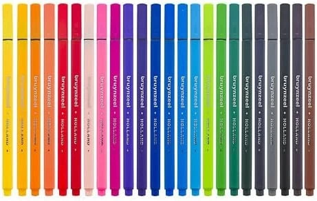 Bruynzeel "Basic fineliner markeriai, 24 vnt. kartoninėje pakuotėje"