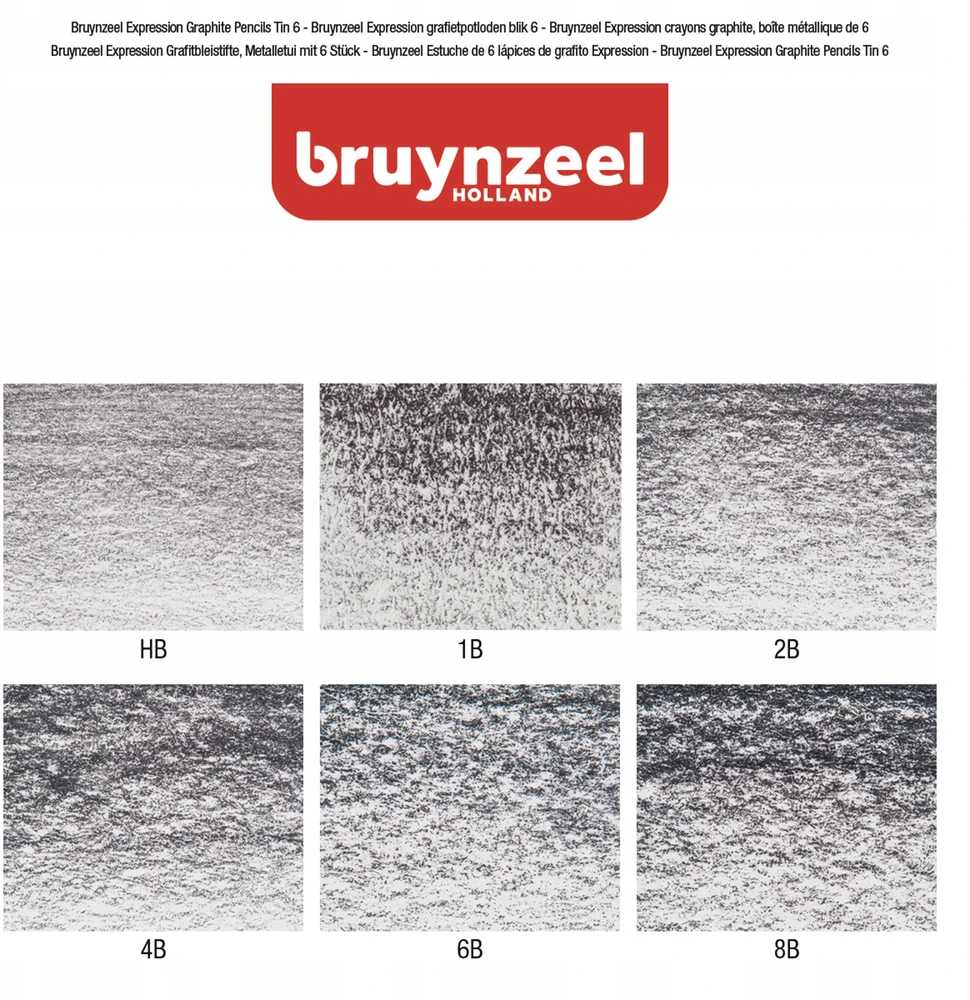 Bruynzeel bruynzeel pieštukų rinkinys, 6 juodi popieriniai pieštukai metalinėje dėžutėje. Raštinės reikmenys - Bruynzeel pieštukų rinkinys.