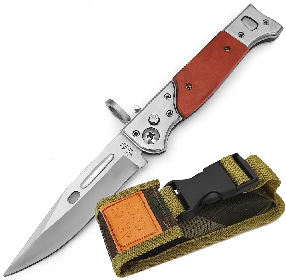 Bsh Adventure AK47 bajonetinis peilis retro sulankstomas spyruoklinis automatinis išgyvenimo EDC