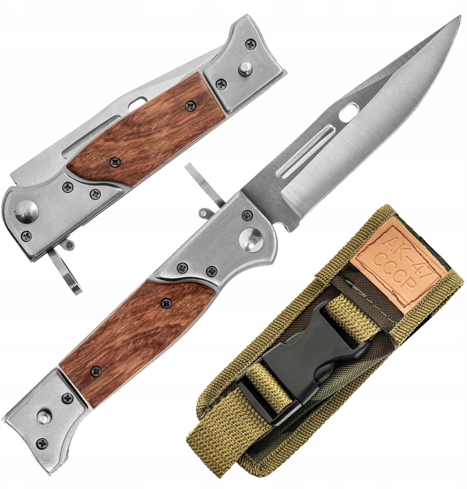 Bsh Adventure AK47 bajonetinis peilis retro sulankstomas spyruoklinis automatinis išgyvenimo EDC