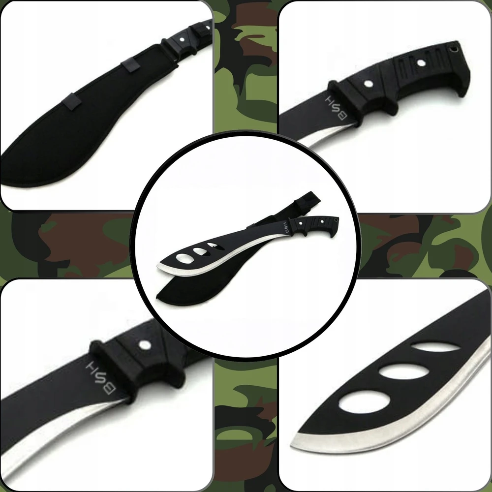 Bsh Adventure BSH KUKRI MACHETE 42,5 cm MEDŽIOKLĖ FINKA TOURIST BAYONET + dangtelis