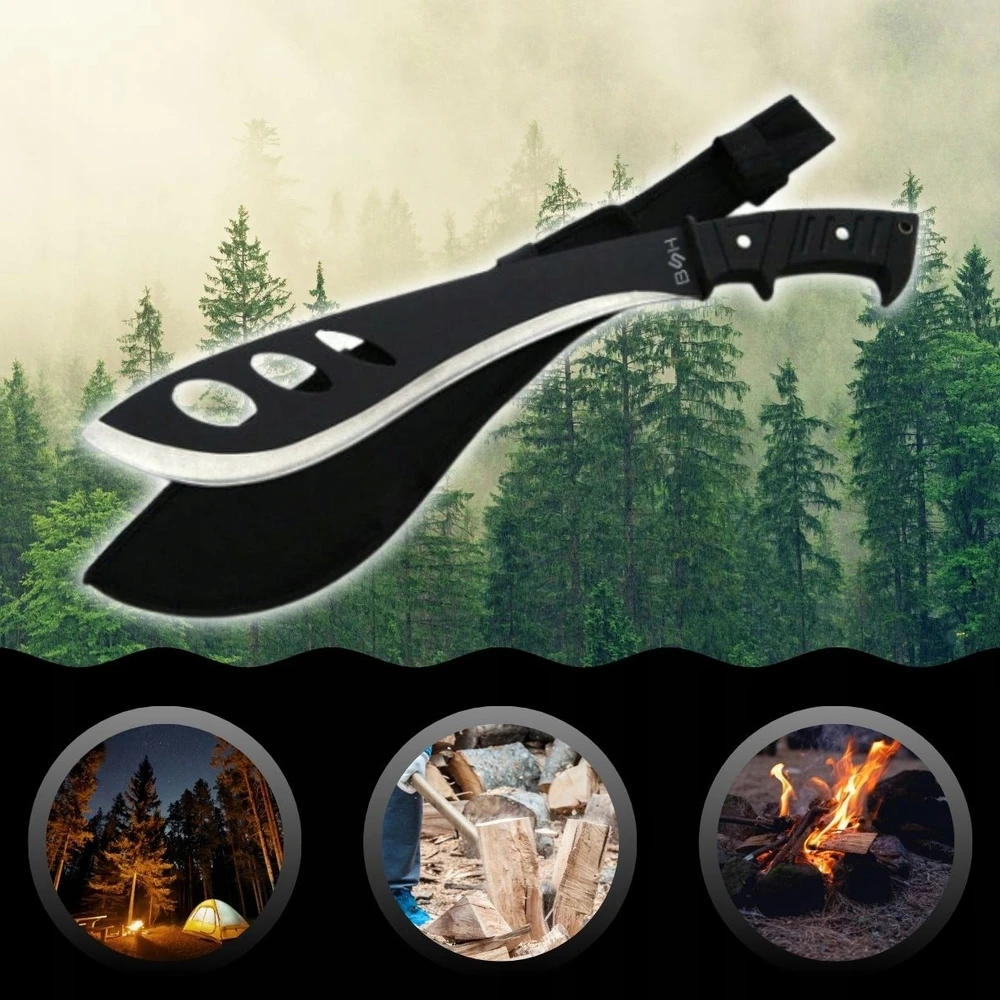 Bsh Adventure BSH KUKRI MACHETE 42,5 cm MEDŽIOKLĖ FINKA TOURIST BAYONET + dangtelis