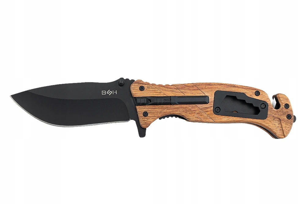 Bsh Adventure BSH SPRING RESCUE KNIFE 6in 1 MEDŽIOKLĖS AUTOMATINIAI PRIEŽIŪRAI SOUTHING DAGGER EDC