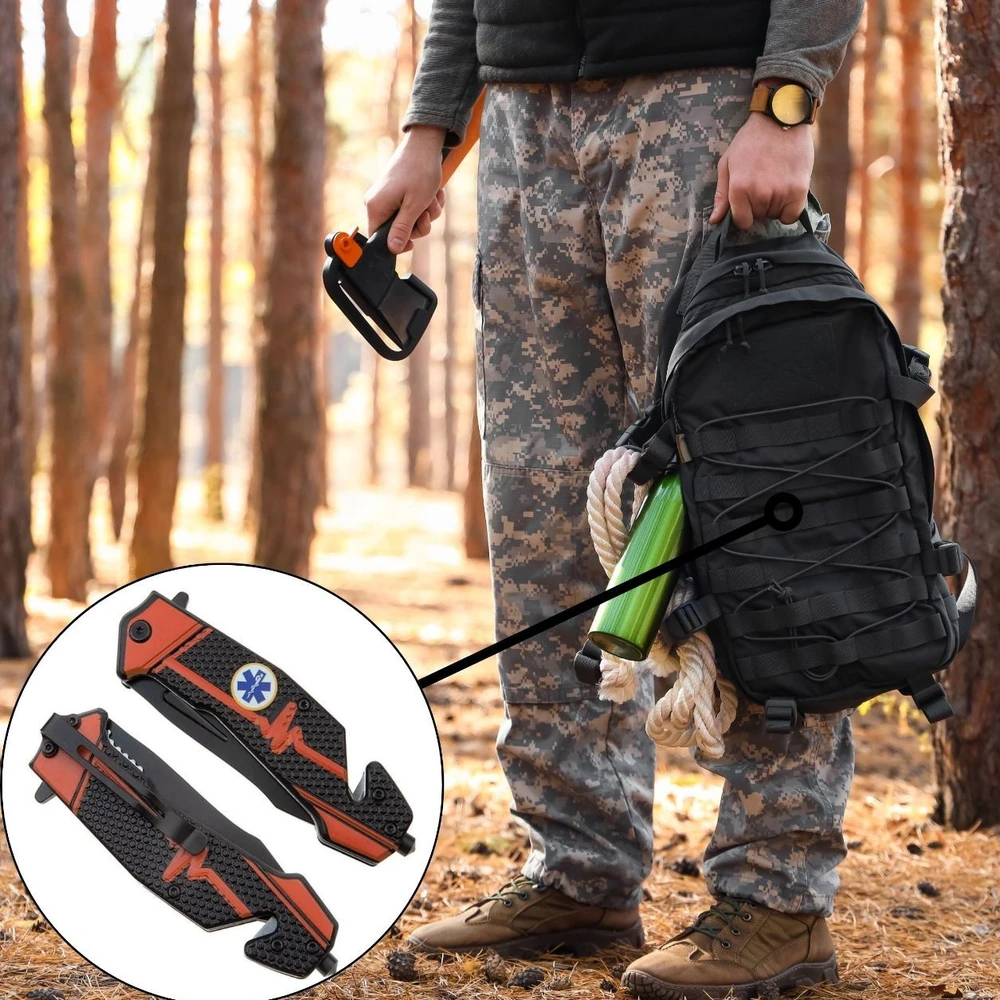 BSH ADVENTURE BSH SPRING RESCUE KNIFE TAKTINIS sulankstomas EDC SURVIVAL KNIFE