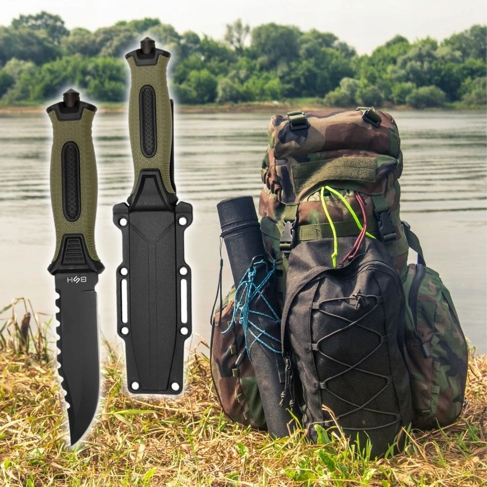 Bsh Adventure BSH taktinis peilis SURVIVAL KARINIS MEDŽIOKLĖS BUSHCRAFT + CASE