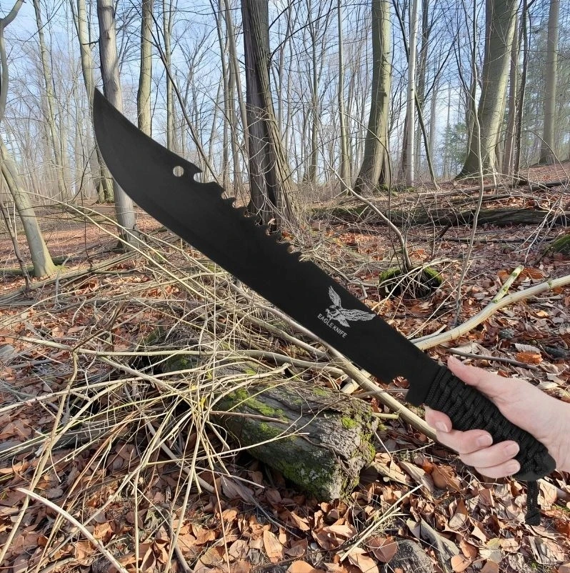 BSH ADVENTURE DIDELIS Juodas SURVIVAL CAMPING Machete 50 CM TURISTINIS KARDAS