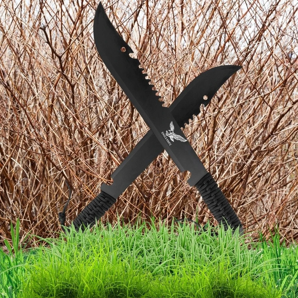 BSH ADVENTURE DIDELIS Juodas SURVIVAL CAMPING Machete 50 CM TURISTINIS KARDAS