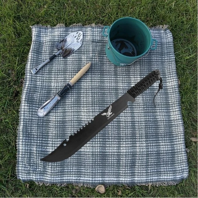 BSH ADVENTURE DIDELIS Juodas SURVIVAL CAMPING Machete 50 CM TURISTINIS KARDAS