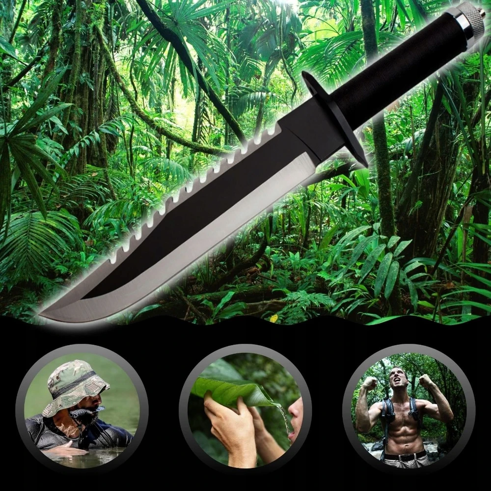 Bsh Adventure GALINGAS TAKTINIS KARINIS IŠLIEKIMO MEDŽIOKLĖS PEILIS - RAMBO 2 ODINIS DĖKLAS