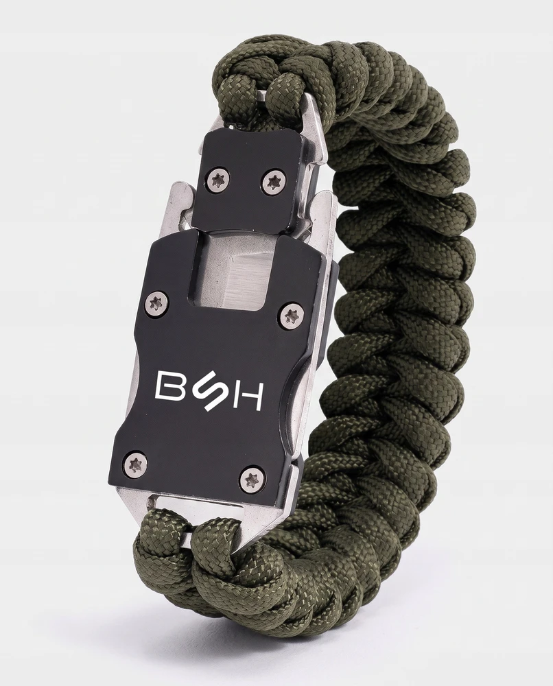 Bsh Adventure Išgyvenimo apyrankė paracord su peiliu
