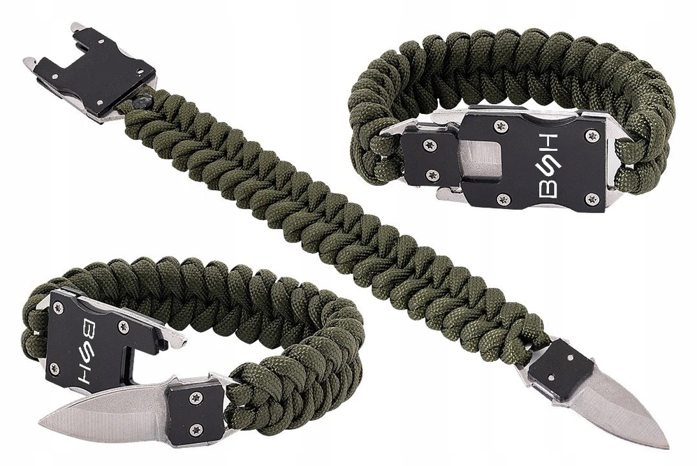 Bsh Adventure Išgyvenimo apyrankė paracord su peiliu