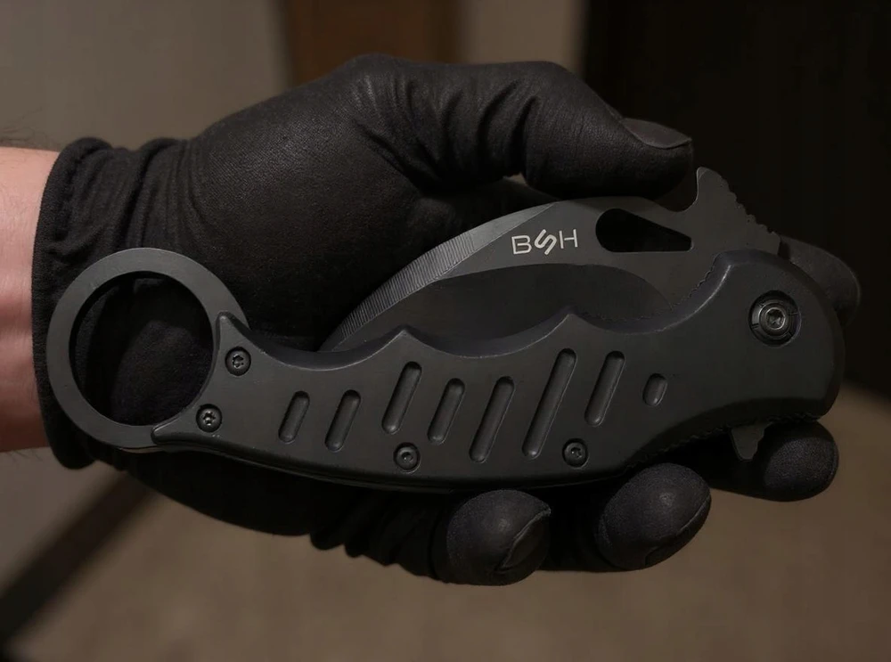 Bsh Adventure Karambit CS:GO sulankstomas plaukelis taktinis peilis karinis raktų pakabukas grybai EDC