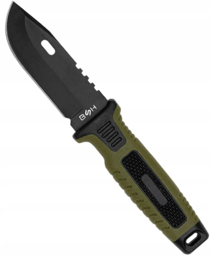 Bsh Adventure Kompaktiškas išgyvenimo peilis 440 plieno su ergonomiška rankena ir dangteliu