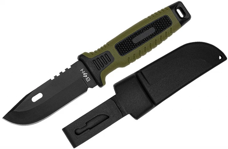 Bsh Adventure Kompaktiškas išgyvenimo peilis 440 plieno su ergonomiška rankena ir dangteliu