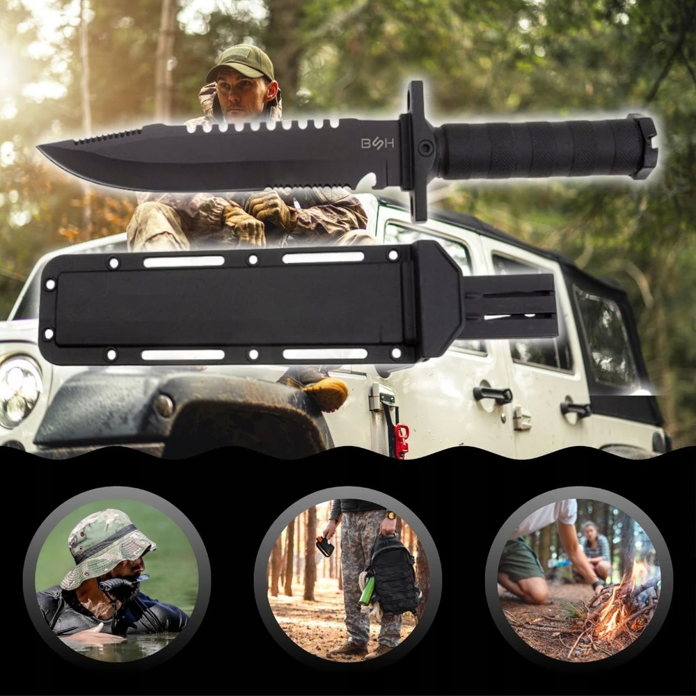 Bsh Adventure NÓŻ TAKTYCZNY WOJSKOWY MYŚLIWSKI FINKA Turistinis SURVIVALOWY SZTURMOWY