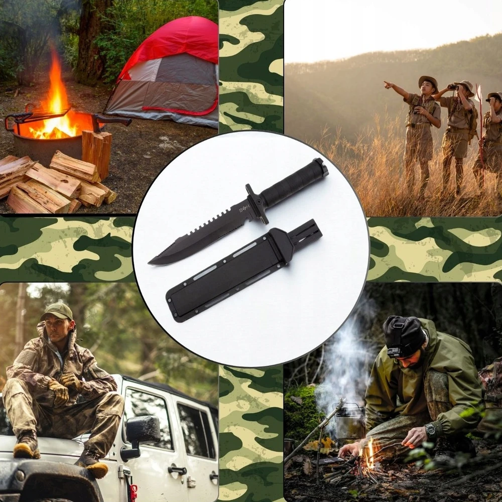 Bsh Adventure NÓŻ TAKTYCZNY WOJSKOWY MYŚLIWSKI FINKA Turistinis SURVIVALOWY SZTURMOWY