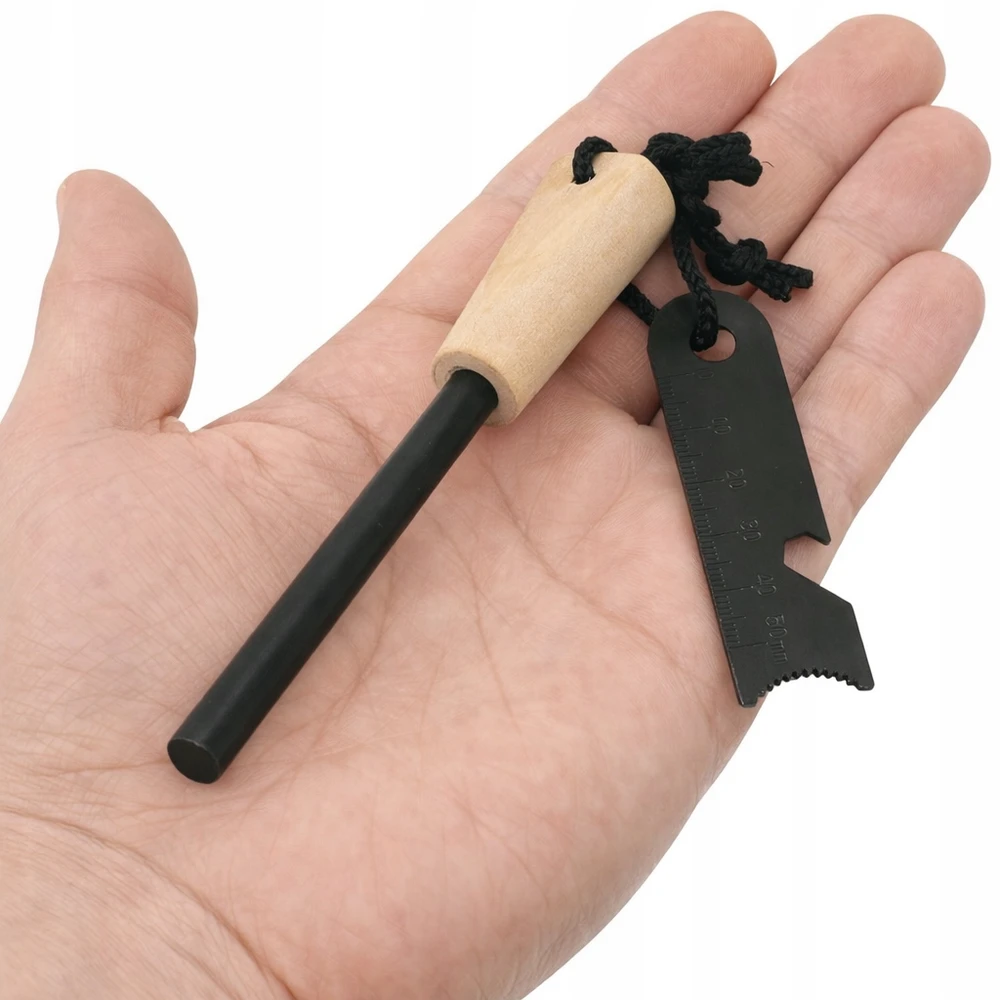 Bsh Adventure OGROMNE Krzesiwo BSH Magnezowe 8mm Drewno Otwieracz Miarka Survival