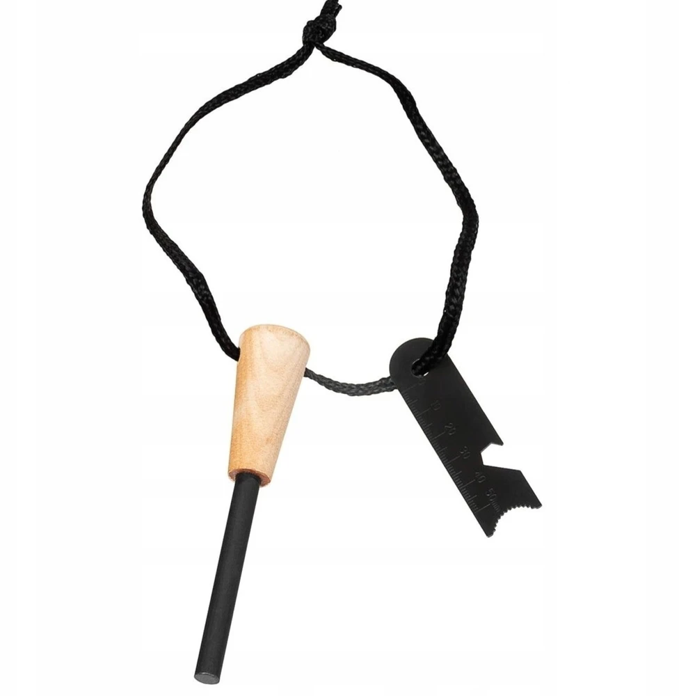 Bsh Adventure OGROMNE Krzesiwo BSH Magnezowe 8mm Drewno Otwieracz Miarka Survival