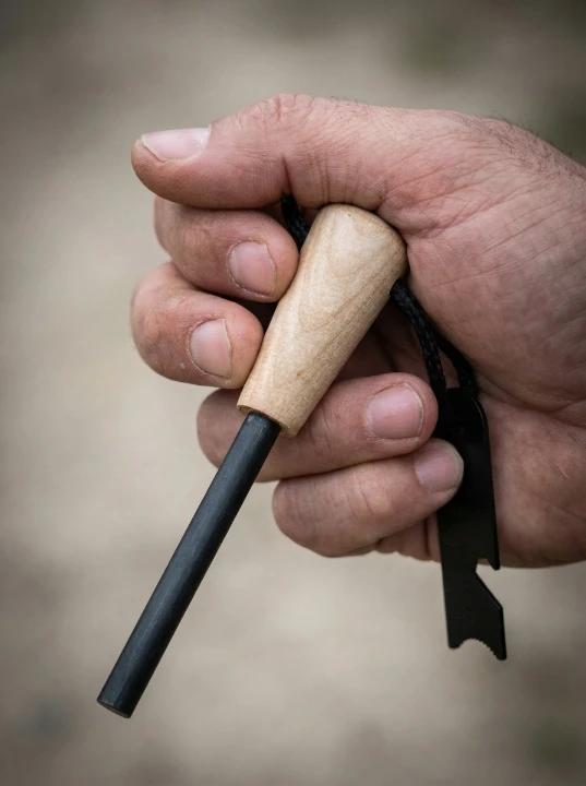 Bsh Adventure OGROMNE Krzesiwo BSH Magnezowe 8mm Drewno Otwieracz Miarka Survival