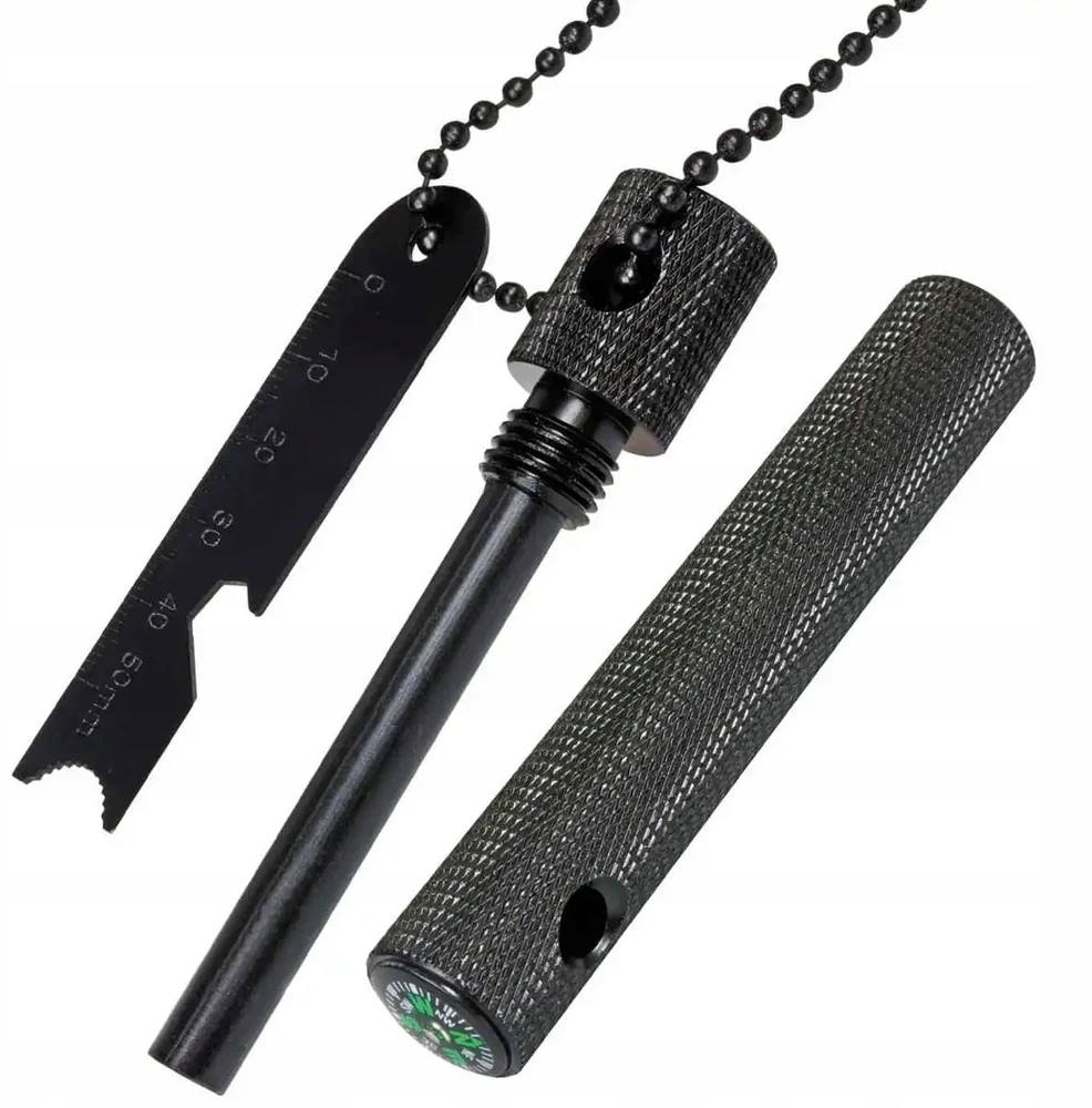 Bsh Adventure PROFESIONALUS Ugnies starteris BSH Magnio vamzdžio kompasas BUSHCRAFT Išgyvenimo ženklelis
