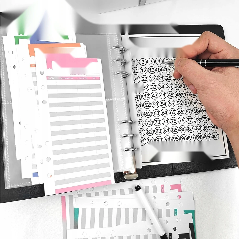 BUDGET BINDER A5 100 VOKŲ EKONOMIKOS PLANAVIMO DĖKLŲ RINKINYS