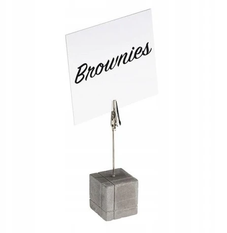 Bufeto stovas su etiketės segtuku, betoninis, 12 cm, rinkinys 4 APS