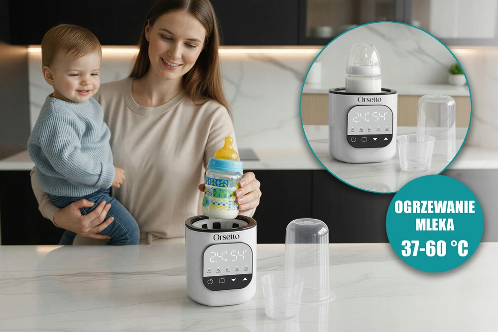 BUTELIŲ ŠILDYTUVAS IR STERILIZATORIUS 200 W 5IN1 ORSETTO GUSTO 3.0