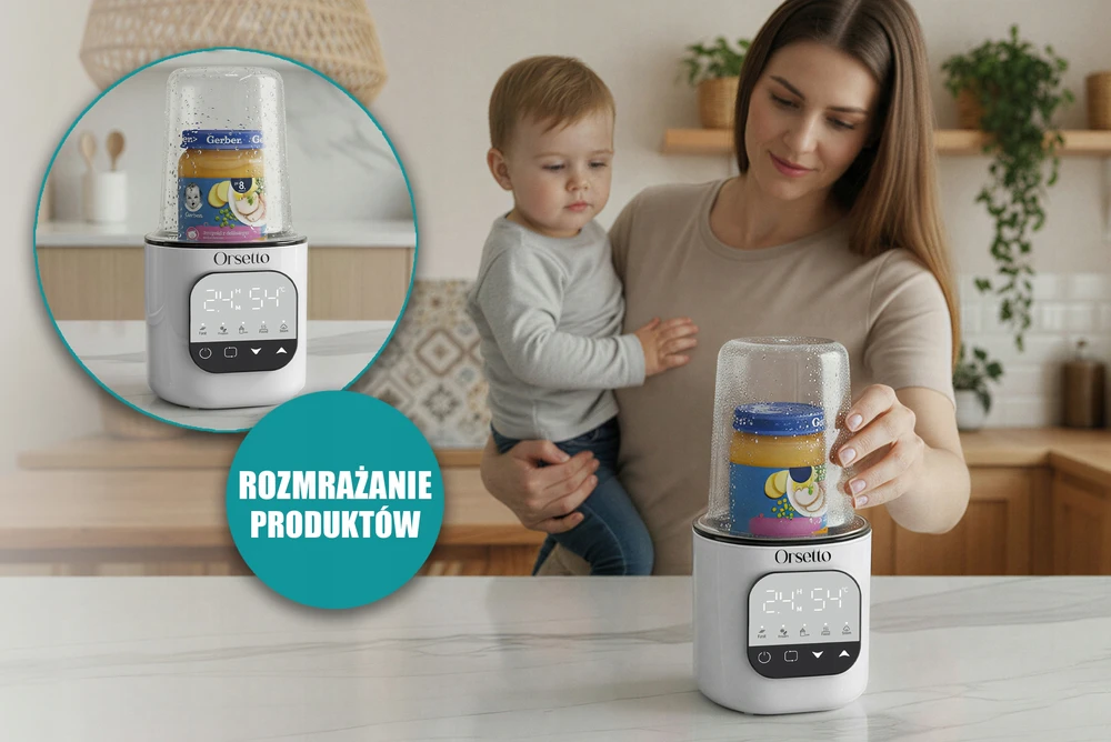 BUTELIŲ ŠILDYTUVAS IR STERILIZATORIUS 200 W 5IN1 ORSETTO GUSTO 3.0