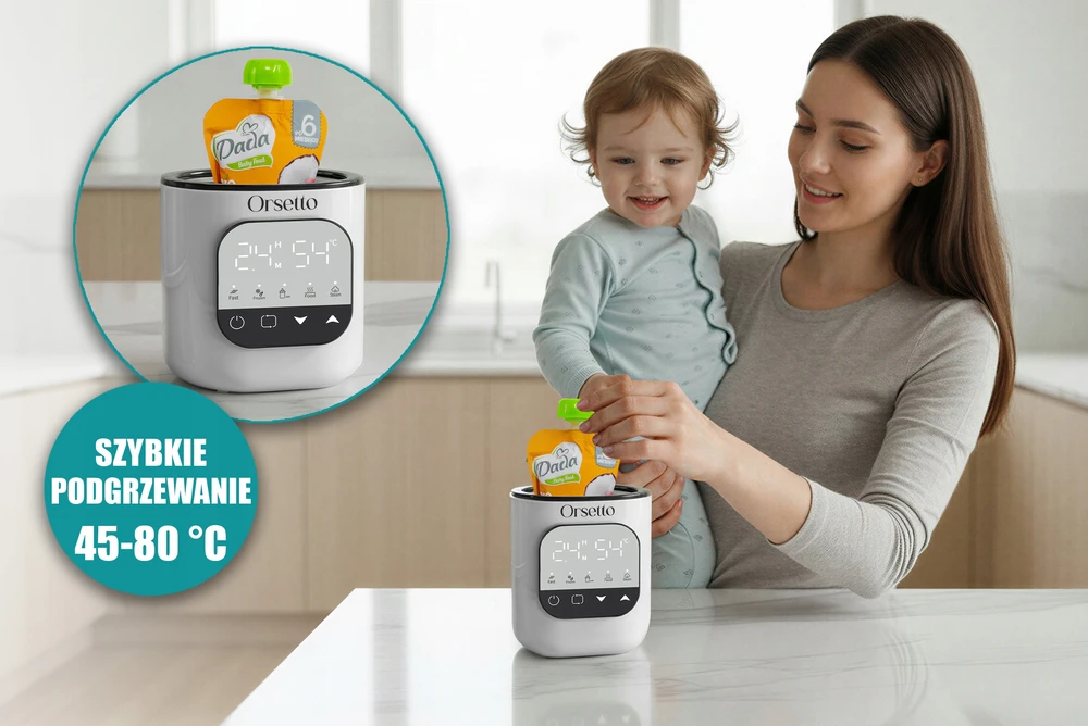 BUTELIŲ ŠILDYTUVAS IR STERILIZATORIUS 200 W 5IN1 ORSETTO GUSTO 3.0