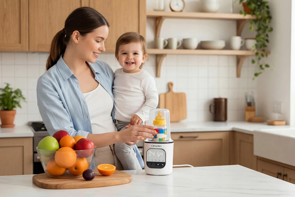 BUTELIŲ ŠILDYTUVAS IR STERILIZATORIUS 200 W 5IN1 ORSETTO GUSTO 3.0