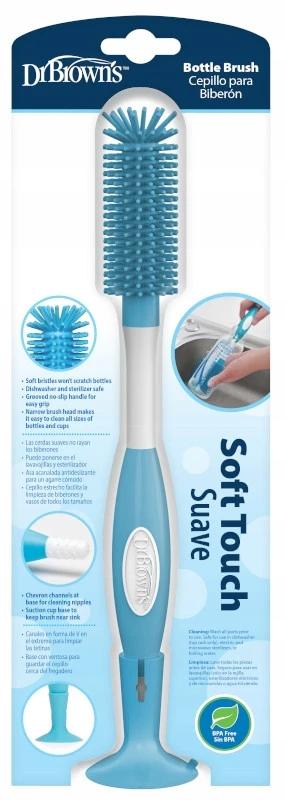 BUTELIŲ VALYMO šepetėlis su minkštais silikoniniais šereliais Dr Brown's