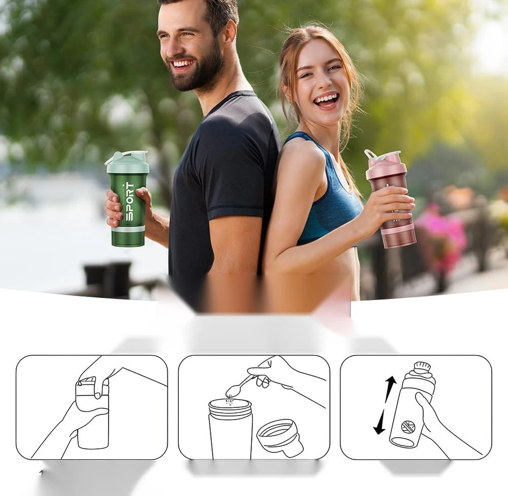 BUTELIUKAS 500ml 2 Vnt. BALTYMŲ FITNESS MIKSERIŲ KAMULIUKAI BPA SKALLYKLĖS BE BPA