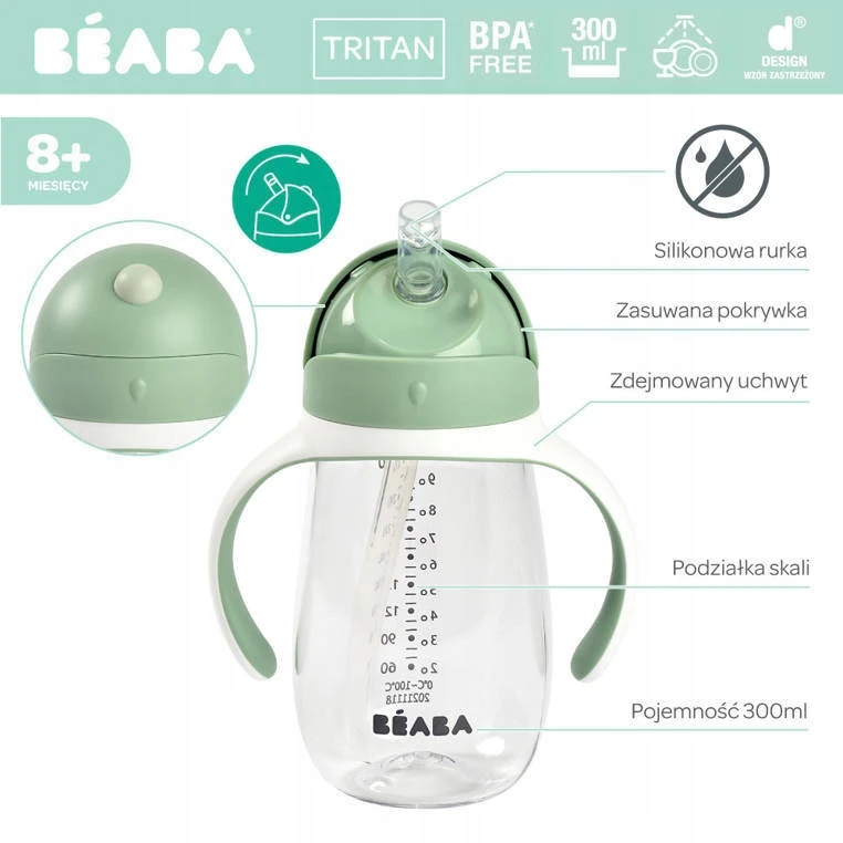 BEABA GERTUVĖ SU ŠIAUDELIU, 300 ML, SAGE Žalias