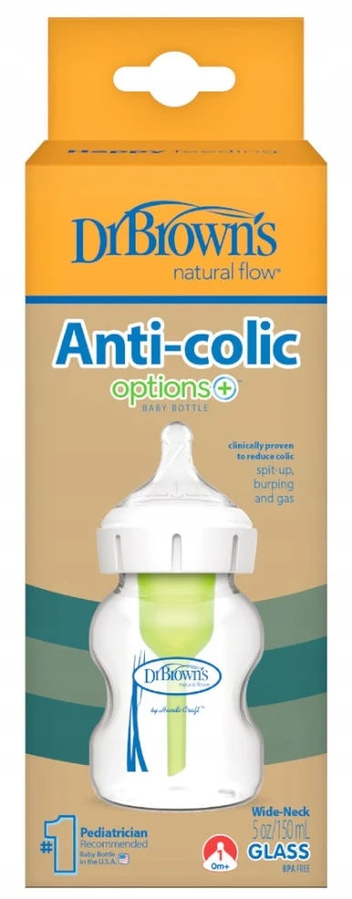 Buteliukas Dr Browns Options+ Anti-Colic, 0 mėn+, 150 ml