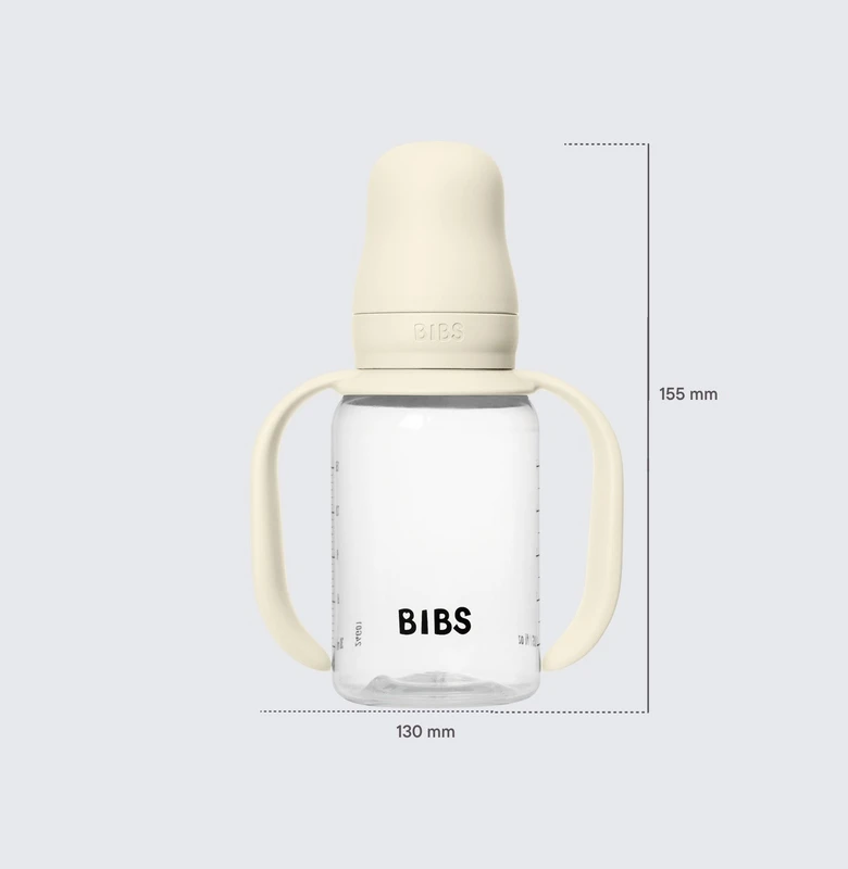 Buteliukas kūdikiui Plastikinis BIBS 150ml nuo pilvo dieglių 6m+ silikoninis Ivory