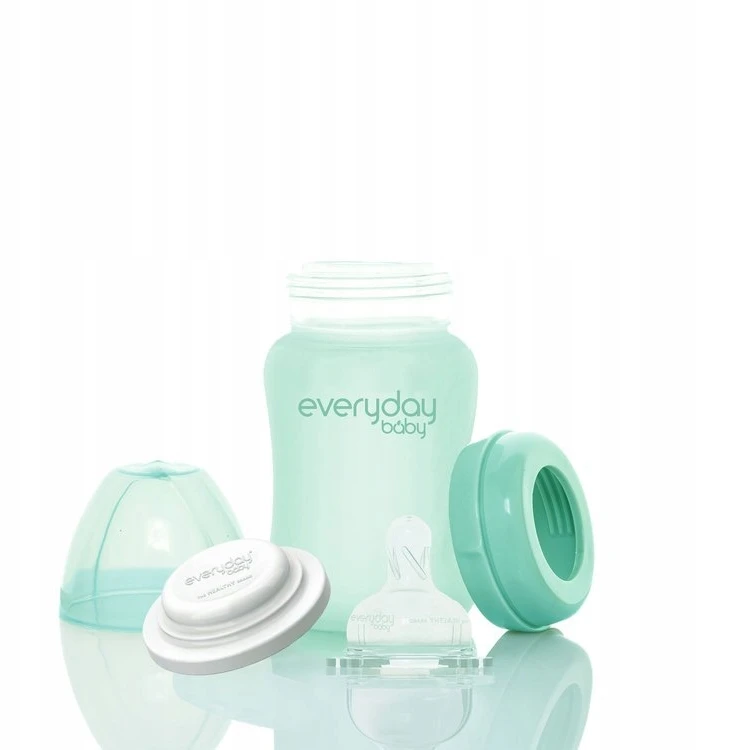 Buteliukas kūdikiui su čiulptuku 0-3m 150 ml STIKLAS + SILIKONAS Everyday Baby