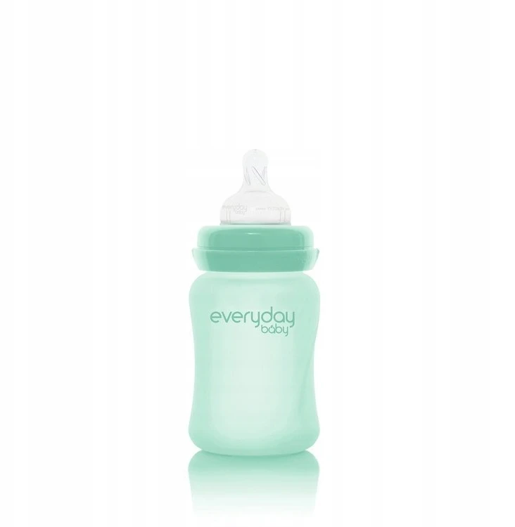 Buteliukas kūdikiui su čiulptuku 0-3m 150 ml STIKLAS + SILIKONAS Everyday Baby