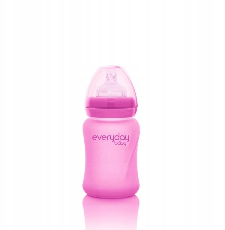 Buteliukas kūdikiui su čiulptuku 0+, STIKLAS, keičiantis spalvą Everyday Baby
