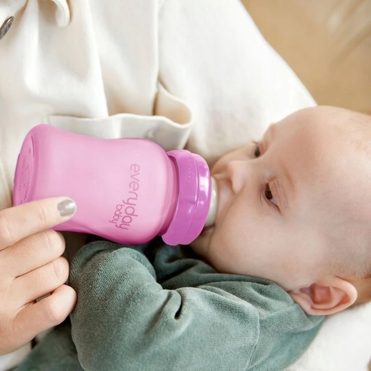 Buteliukas kūdikiui su čiulptuku 0+, STIKLAS, keičiantis spalvą Everyday Baby