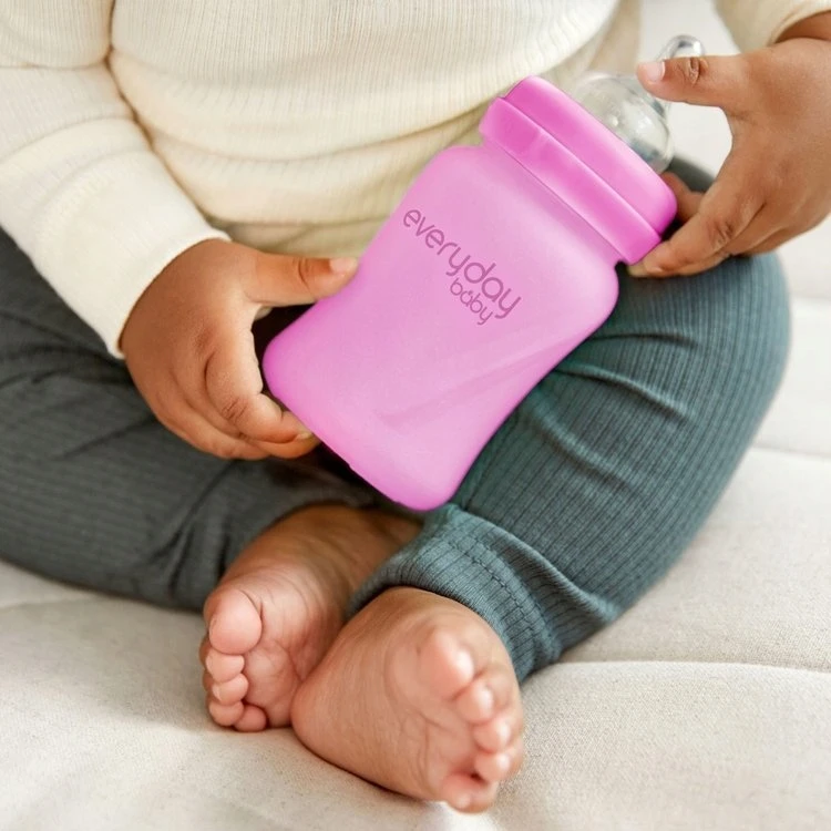Buteliukas kūdikiui su čiulptuku 0+, STIKLAS, keičiantis spalvą Everyday Baby
